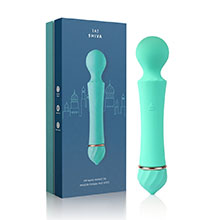 Massageador Er�tico Recarreg�vel em Silicone com 11 Vibra��es Shiva Cyan