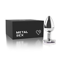 Foto do Produto Plug Anal Joia Cromado com Base em Formato de Flor Metal Luck