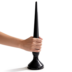 Plug Anal Grande Flex�vel Tower - 39 x 4cm Preto Brilhante