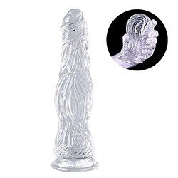 Foto do Produto Plug Anal em Jelly com Textura e Ventosa 24,5 x 5,5cm Transparente