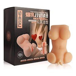 Masturbador Masculino Formato de Mini Corpo com Textura Interna Diana Bege