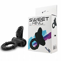 Foto do Produto Anel Peniano em Silicone com Estimulador Sweet Ring Preto