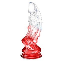 Foto do Produto Plug Anal em Jelly com Ventosa 22 x 6,1cm Master Transparente e Vermelho