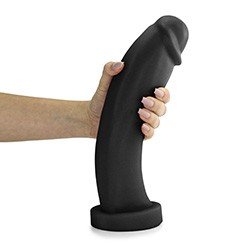 Foto do Produto P�nis Gigante e Grosso Banana - Dildo em PVC Flex�vel 30 x 6,9cm Preto