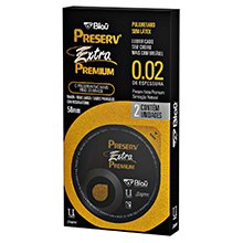 Foto do Produto Preservativo Preserv Extra Premium sem L�tex Maior Mais Fino Mais Largo com 2 unidades