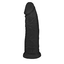 Foto do Produto Pênis Maciço Tortinho em PVC Flexível Atóxico para Cinta 13,5 x 3cm Preto