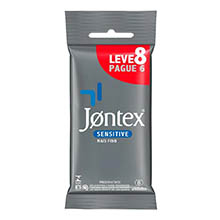 Foto do Produto Preservativo Jontex Sensitive Mais Fino Leve 8 Pague 6 Unidades