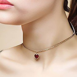 Colar Sensual Sexy com Corrente e Pingente de Coração Dourado