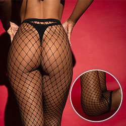 Meia Calça Arrastão Sensual Sexy Trama Larga Clássica Preta