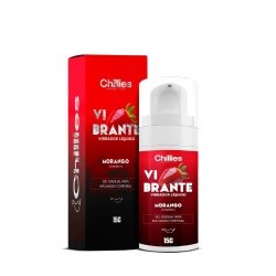 Gel Vibrador Líquido Beijável Vibrante Sabor Morango 15g