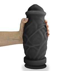 Foto do Produto P�nis Gigante e Grosso com Ventosa Cogumelo - Dildo em PVC Flex�vel 23 x 8,8cm Preto