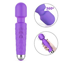 Massageador Erótico Recarregável em Silicone com 20 Vibrações Stacy Roxo