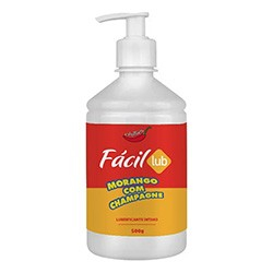 Foto do Produto Lubrificante � Base de �gua Beij�vel F�cil Lub Sabor Morango com Champagne 500g