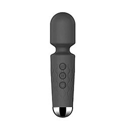 Foto do Produto Massageador Er�tico Varinha M�gica Recarreg�vel em Silicone 20 Vibra��es Stacy Mini Preto