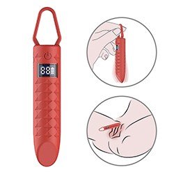 Vibrador Bullet Recarregável em Silicone com 10 Vibrações e Visor LED Vermelho