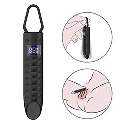 Vibrador Bullet Recarregável em Silicone com 10 Vibrações e Visor LED Preto