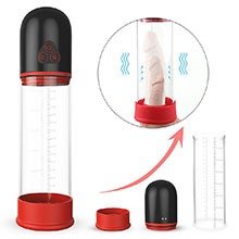 Foto do Produto Bomba Peniana com Bocal em Silicone Ultra Potente 9 Vibrações Recarregável Air Preta