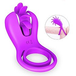 Foto do Produto Anel Peniano e Escrotal Recarreg�vel em Silicone 9 Vibra��es e 10 Rota��es Wind Roxo