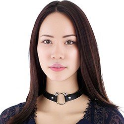 Coleira Social Chocker em PU (Imitação de Couro) com Botões para Ajuste Gatinho Preta