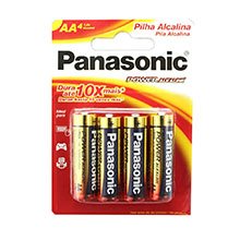 Pilha Alcalina Panasonic Power AA 4 Unidades