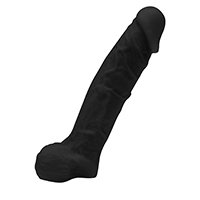 Foto do Produto Pênis de Borracha com Escroto Hermes 16 x 3,5cm Preto