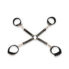 Foto do Produto Kit Bondage com Algemas e Tornozeleiras com Fivelas Ajust�veis Preto