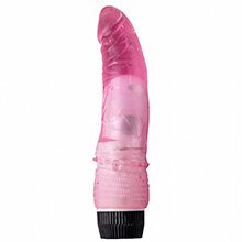 Pênis Realístico com Massageador e Vibrador Multivelocidade em Jelly 17 x 4,2cm Pink