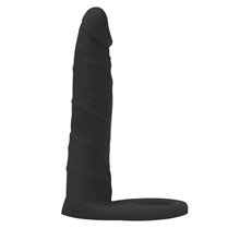 Foto do Produto Anel Companheiro Realístico Longo 15 x 3cm Preto