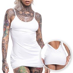 Foto do Produto Vestido Sensual Sexy em Cirre sem Bojo com Regulagem e Decote V Atr�s Branco