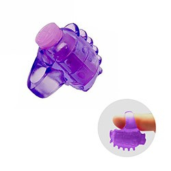 Foto do Produto Estimulador Dedeira em Silicone com Vibrador Roxo