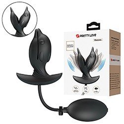 Foto do Produto Plug Anal Inflável Recarregável em Silicone 10 Vibrações Hanson Preto
