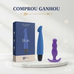 Vibrador Bullet em Silicone Multivelocidade Recarregável com 10 Vibrações BLUE Azul