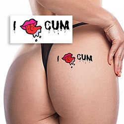 Foto do Produto Tatuagem Tempor�ria Sensual Sexy I SWALLOW CUM Preta