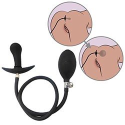 Foto do Produto Plug Anal Inflável Expansão Gradual em Silicone com Bomba Manual 8 x 3cm Preto