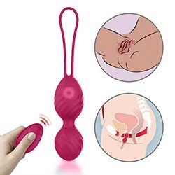 Bola de Pompoarismo Recarregável em Silicone com 10 Vibrações e Controle sem Fio Ambar Pink