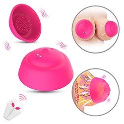 Foto do Produto Estimulador de Mamilo Recarreg�vel em Silicone com 10 Vibra��es e Controle sem Fio Pink