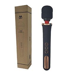 Foto do Produto Massageador Er�tico em Silicone Recarreg�vel 10 Vibra��es Varinha M�gica Manfly Preto