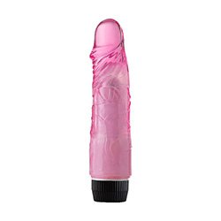 Foto do Produto Pênis Realístico em Jelly com Vibrador Multivelocidade 19 x 4,3cm Pink