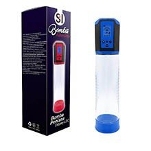 Foto do Produto Bomba Peniana Automática Recarregável com 8 Modos de Vibração e Painel LCD Azul