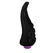 Dildo em PVC Flexível em Formato de Tentáculos com Vibrador 18 x 5cm Preto