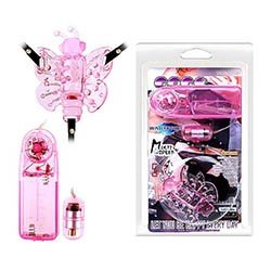 Foto do Produto Vibrador Butterfly em Jelly com Al�as Ajust�veis e Controle com Fio Rosa