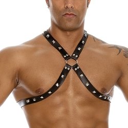 Arreio Masculino em PU (Imita��o de Couro) com Argola para T�rax Master