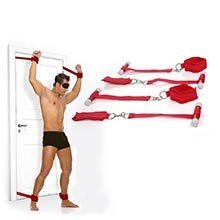Kit Bondage 4 Amarras para Prender na Porta Vermelho