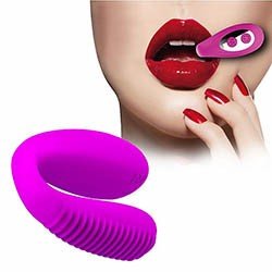 Vibrador para Casal para Sexo Oral Recarregável em Silicone 7 Vibrações Mabel Pink
