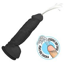 Foto do Produto P�nis que Ejacula Flex�vel King com Escroto e Ventosa 19 x 5cm Preto