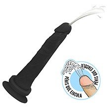 Foto do Produto P�nis que Ejacula Flex�vel Jueves com Ventosa 19 x 4,5cm Preto