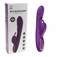 Vibrador Duplo em Silicone Recarreg�vel com 7 Modos de Pulsa��o e 7 Modos de Vibra��o Roxo
