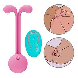 Vibrador Feminino Recarregável em Silicone com 10 Vibrações e Controle sem Fio Rosa