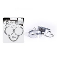 Foto do Produto Algema em Metal com Corrente Extra Resistente Presa por Mini Parafusos Prata