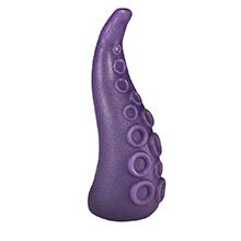 Foto do Produto Dildo Feito em PVC Flexível em Formato de Tentáculos 18 x 5cm Roxo Cintilante